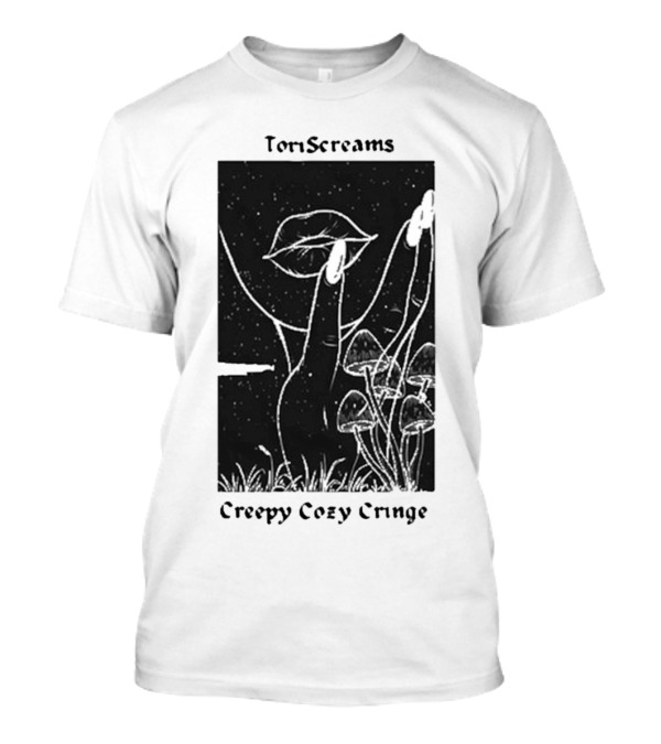 ToriScreams Creepy Cozy Cringe Lips Mushrooms Stars T-Shirt