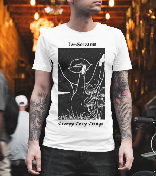 ToriScreams Creepy Cozy Cringe Lips Mushrooms Stars T-Shirt