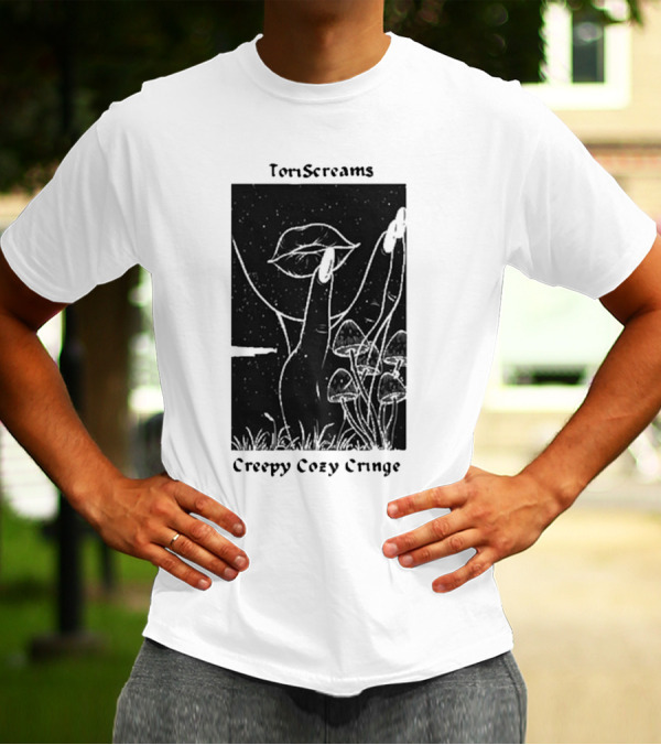 ToriScreams Creepy Cozy Cringe Lips Mushrooms Stars T-Shirt