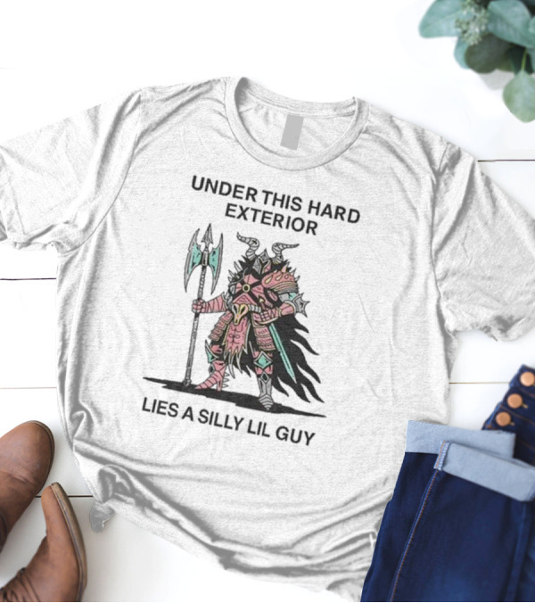 Under This Hard Exterior Lies A Silly Lil Guy Warrior With Axe And Horned Helmet T-Shirt