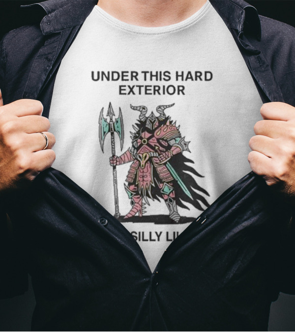 Under This Hard Exterior Lies A Silly Lil Guy Warrior With Axe And Horned Helmet T-Shirt