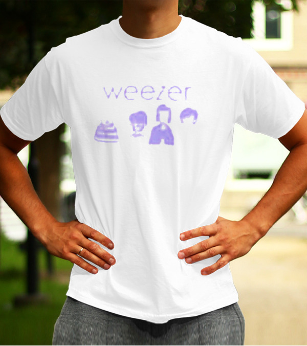 Weezer Cartoon Band Members Relaxed Character Faces T-Shirt