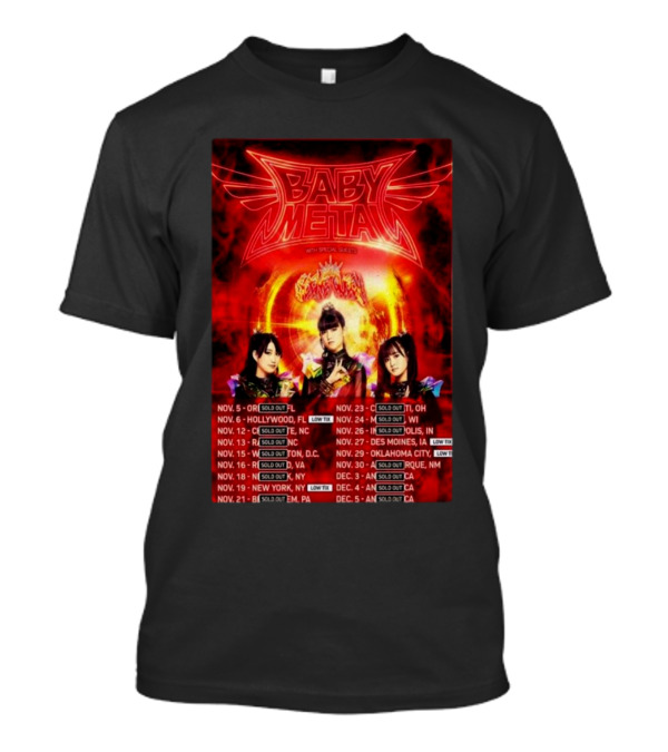 BABYMETAL Official Tour November December 2024 US Dates Sold Out T-Shirt