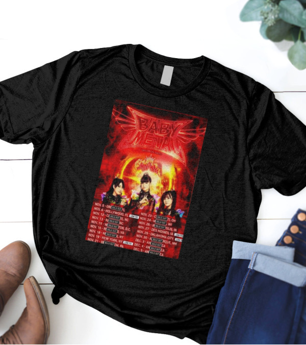 BABYMETAL Official Tour November December 2024 US Dates Sold Out T-Shirt