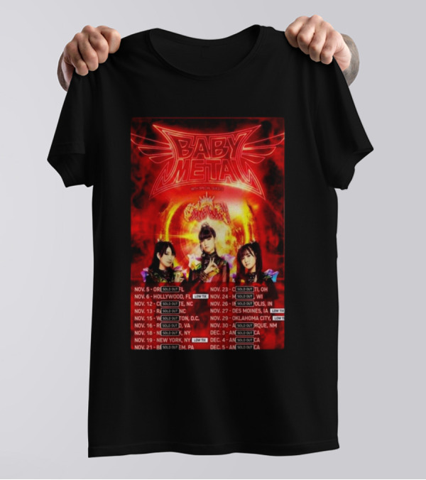 BABYMETAL Official Tour November December 2024 US Dates Sold Out T-Shirt
