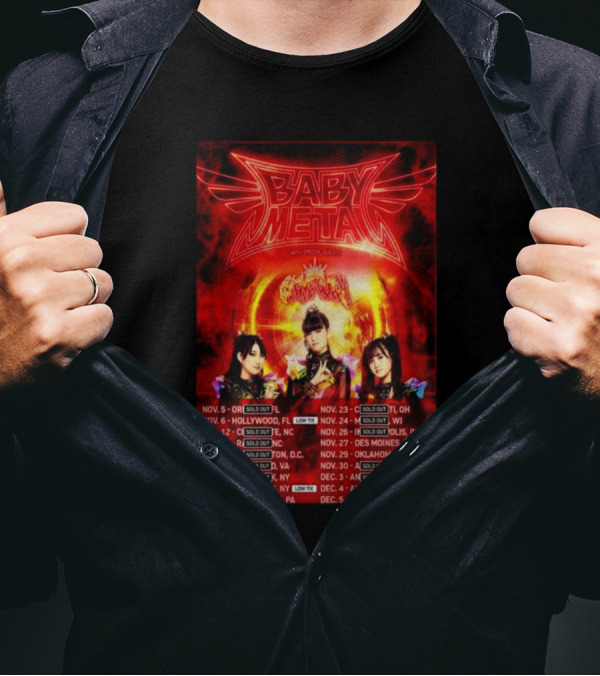 BABYMETAL Official Tour November December 2024 US Dates Sold Out T-Shirt