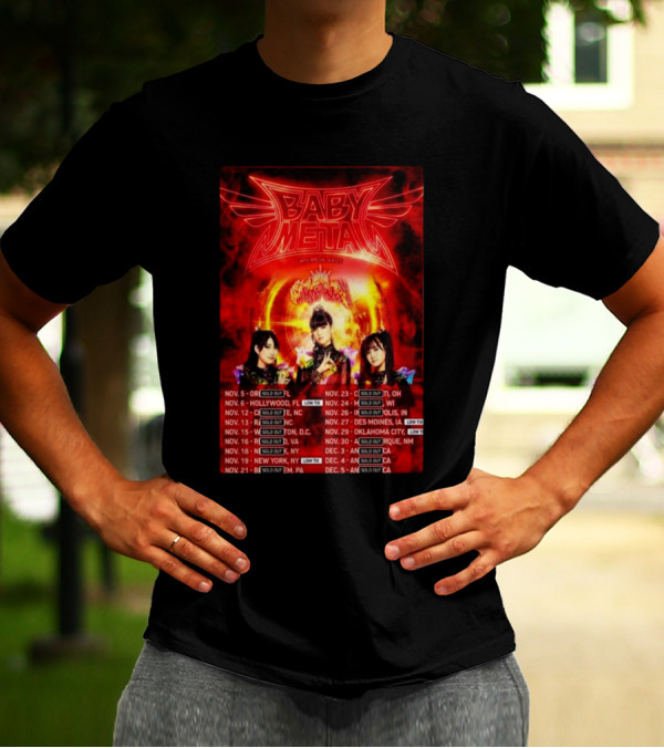 BABYMETAL Official Tour November December 2024 US Dates Sold Out T-Shirt