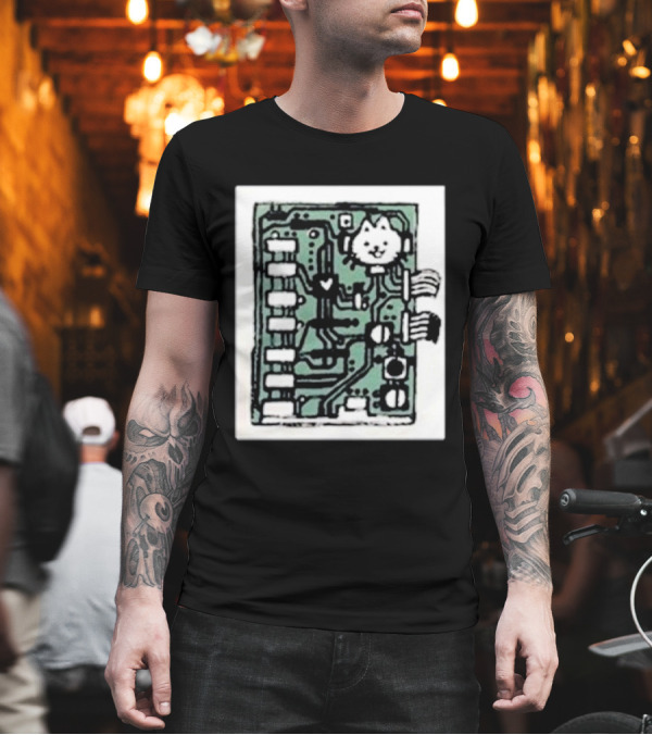 Cat Circuit Board Internals Of Electronics T-Shirt