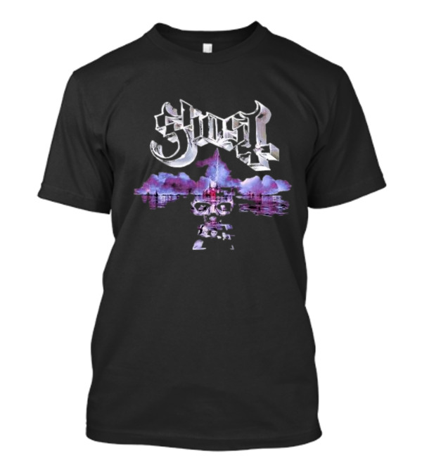Ghost 2025 World Tour Skull And Cityscape Reflections T-Shirt