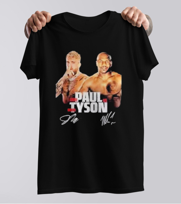 Jake Paul Vs Mike Tyson Global Live Sports Event With Signatures T-Shirt