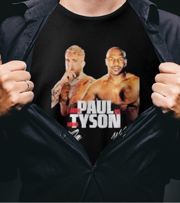 Jake Paul Vs Mike Tyson Global Live Sports Event With Signatures T-Shirt