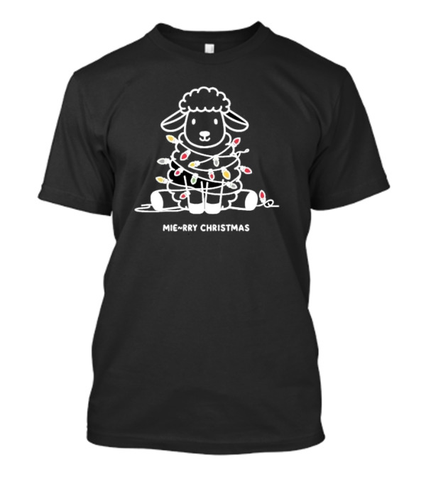 Mierry Christmas Sheep Wrapped In Lights T-Shirt