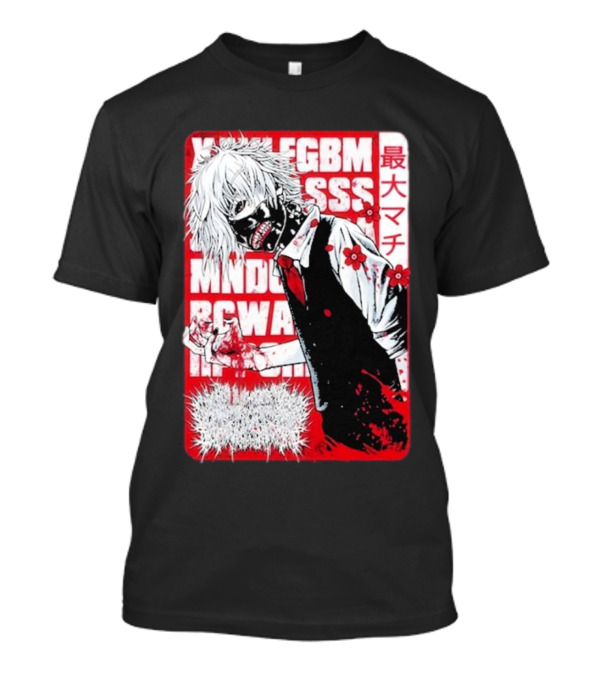 Xavleg Tokyo Ghoul Manga Style Character With Intense Red And White Graphics T-Shirt