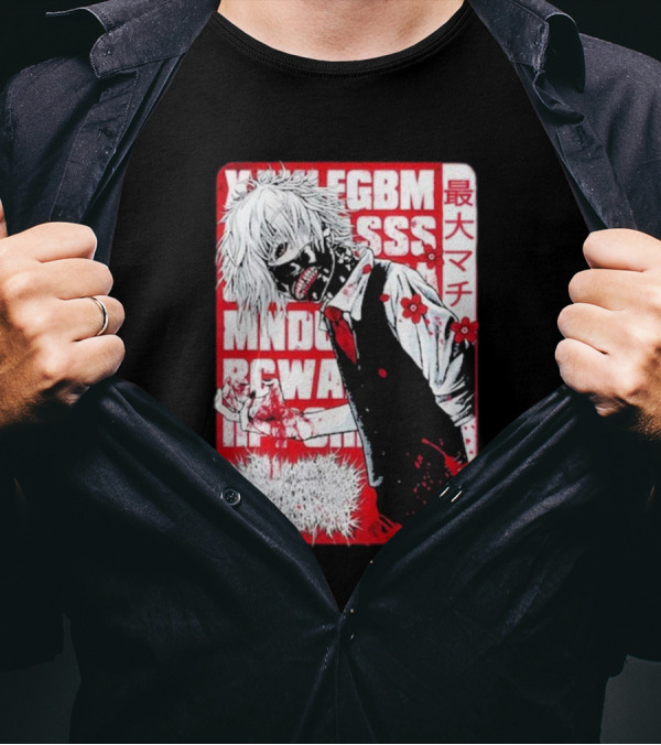 Xavleg Tokyo Ghoul Manga Style Character With Intense Red And White Graphics T-Shirt