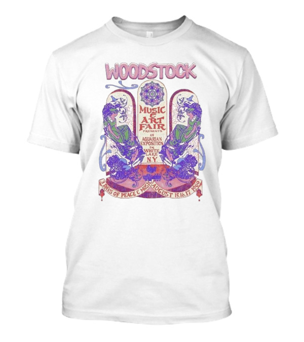 Woodstock Music And Art Fair Aquarian Exposition White Lake NY 3 Days Of Peace August 15-17 1969 T-Shirt