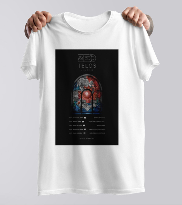 Zedd Telos Asia Tour 2025 Stained Glass Concert Dates And Locations T-Shirt