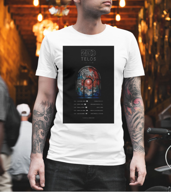 Zedd Telos Asia Tour 2025 Stained Glass Concert Dates And Locations T-Shirt