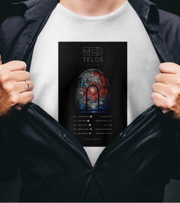 Zedd Telos Asia Tour 2025 Stained Glass Concert Dates And Locations T-Shirt
