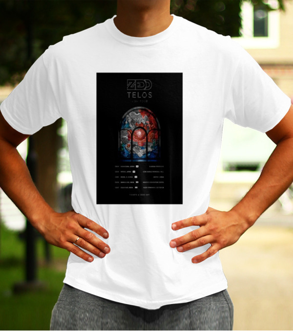 Zedd Telos Asia Tour 2025 Stained Glass Concert Dates And Locations T-Shirt