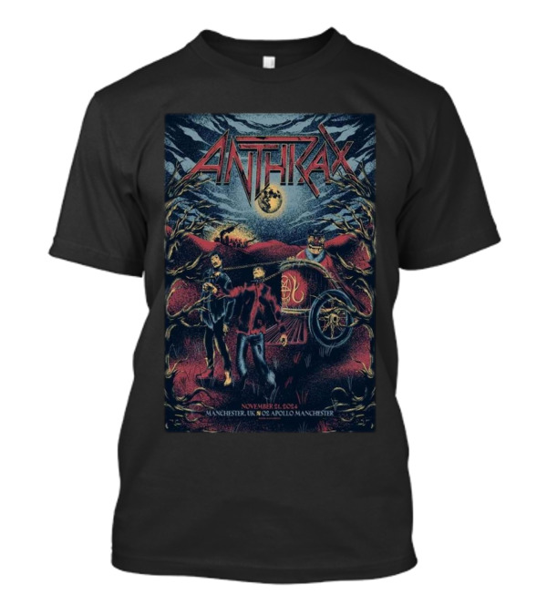 Anthrax Live Manchester O2 Apollo November 21 2024 Concert T-Shirt