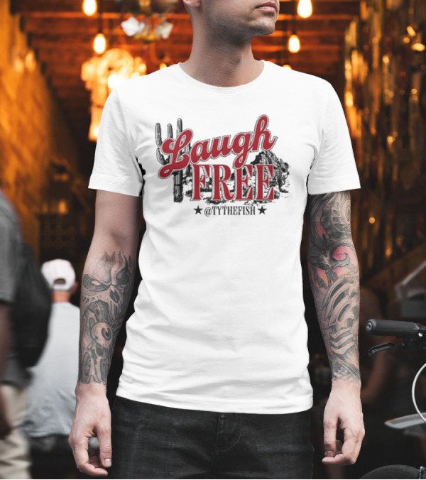 Laugh Free @TYTHEFISH Cactus Desert Scene T-Shirt