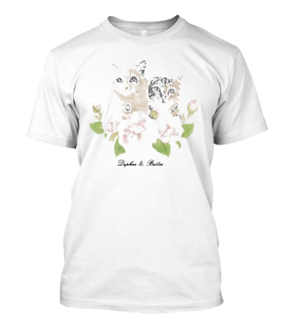 Daphne And Butter Kitty Surrounded By Delicate Flowers T-Shirt