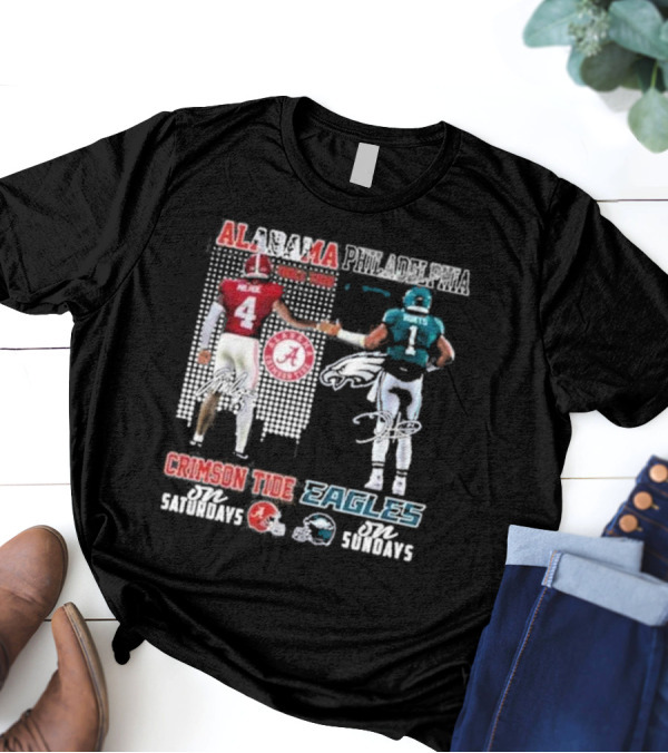 Alabama Crimson Tide Saturdays Philadelphia Eagles Sundays Signature T-Shirt
