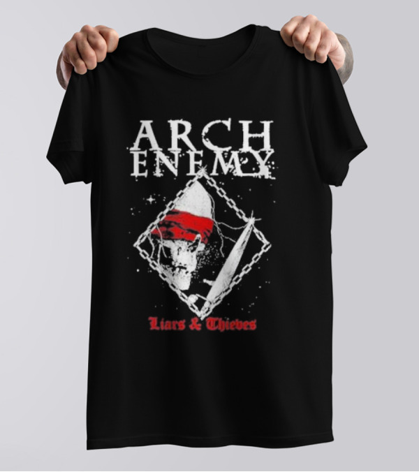 ARCH ENEMY Liars And Thieves Skull With Chain And Sword T-Shirt
