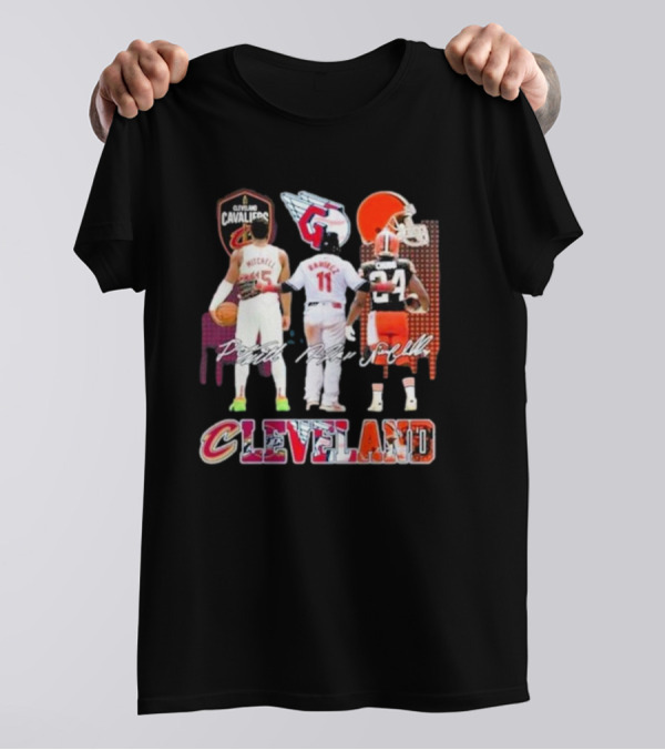 Cleveland Cavaliers Guardians Browns Mitchell Ramirez Chubb Signature T-Shirt