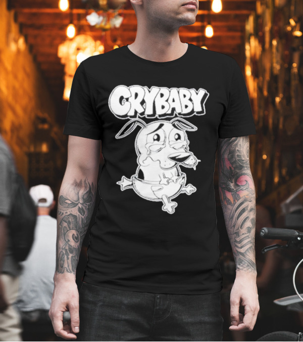 CRYBABY Cartoon Dog Character Large T-Shirt