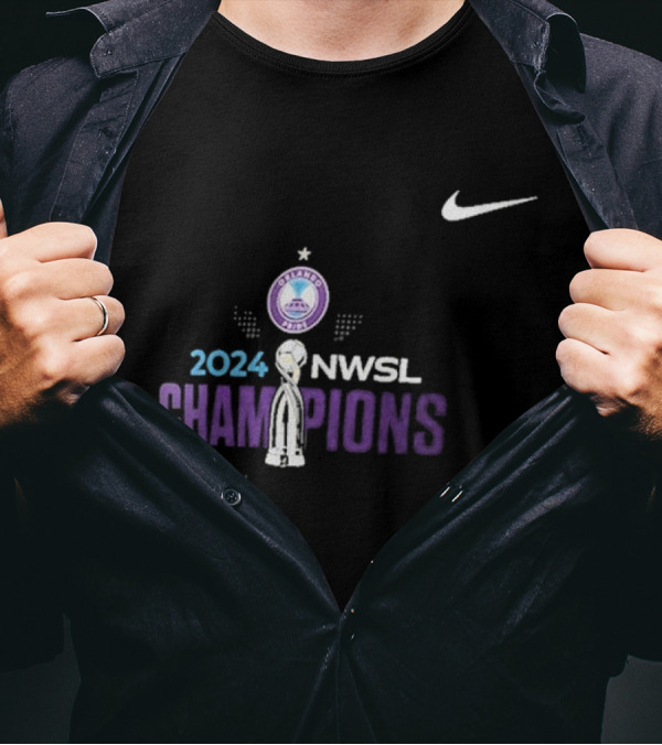 Orlando Pride 2024 NWSL Champions Soccer Trophy T-Shirt