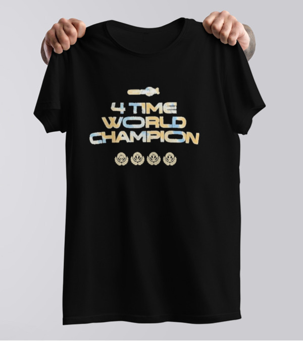 Red Bull Racing Max Verstappen 4 Time World Champion T-Shirt