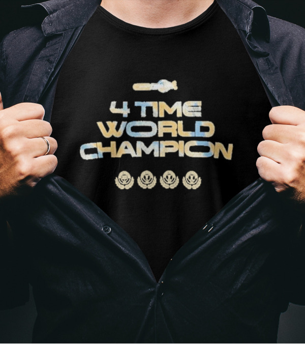 Red Bull Racing Max Verstappen 4 Time World Champion T-Shirt