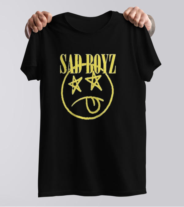 Sad Boyz Starry Eyes Tongue Out Smiley Face Tour T-Shirt