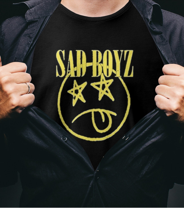 Sad Boyz Starry Eyes Tongue Out Smiley Face Tour T-Shirt