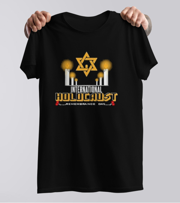 International Holocaust Remembrance Day Star Of David Candle Memorial T-Shirt