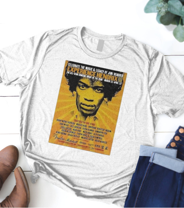 Celebrate Jimi Hendrix Music Legacy Experience Hendrix 2025 Tour With Zakk Wylde Kenny Wayne Shepherd Marcus King And More March 11-April 12 T-Shirt
