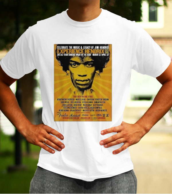 Celebrate Jimi Hendrix Music Legacy Experience Hendrix 2025 Tour With Zakk Wylde Kenny Wayne Shepherd Marcus King And More March 11-April 12 T-Shirt