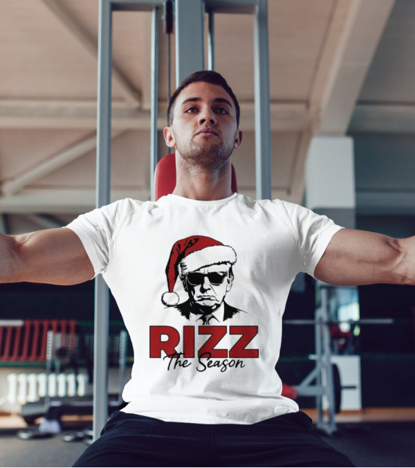 Rizz The Season Santa Hat Sunglasses Christmas T-Shirt