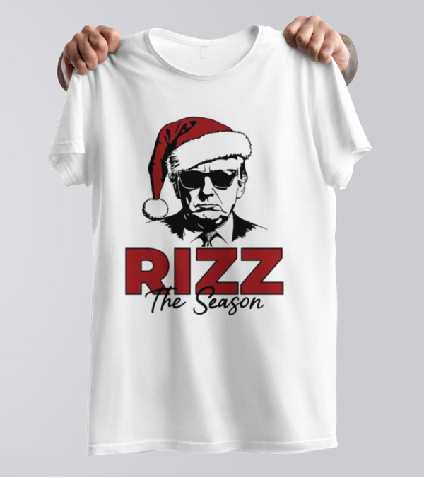Rizz The Season Santa Hat Sunglasses Christmas T-Shirt