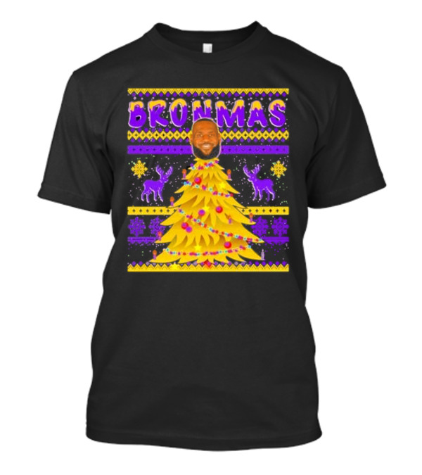 Bronmas Christmas Tree Ugly Christmas 2024 Lebron James T-Shirt