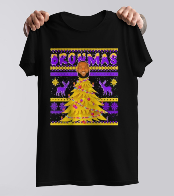 Bronmas Christmas Tree Ugly Christmas 2024 Lebron James T-Shirt