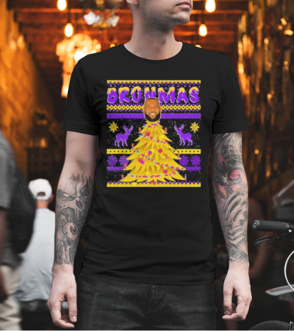 Bronmas Christmas Tree Ugly Christmas 2024 Lebron James T-Shirt