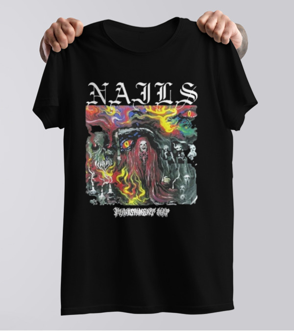 NAILS Punishment Map 2024 Psychedelic Horror Imagery With Fiery Colors T-Shirt