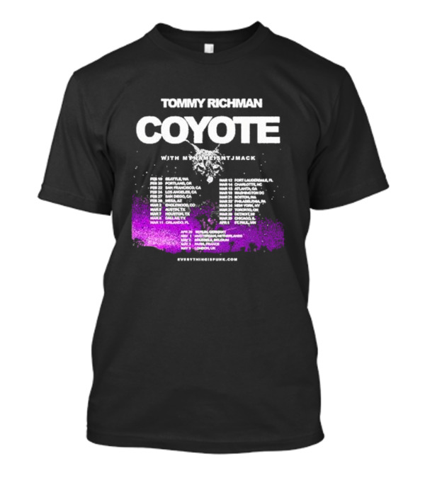 Tommy Richman Coyote Tour 2025 With MyNameIsntJmack Tour Dates And Locations T-Shirt