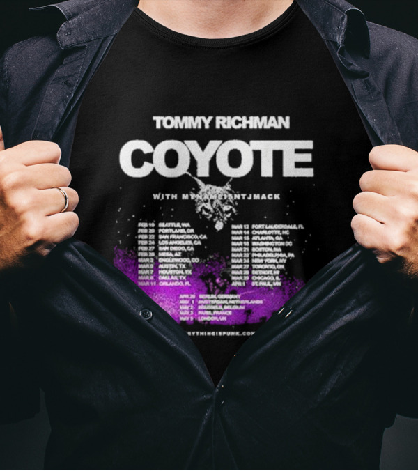 Tommy Richman Coyote Tour 2025 With MyNameIsntJmack Tour Dates And Locations T-Shirt