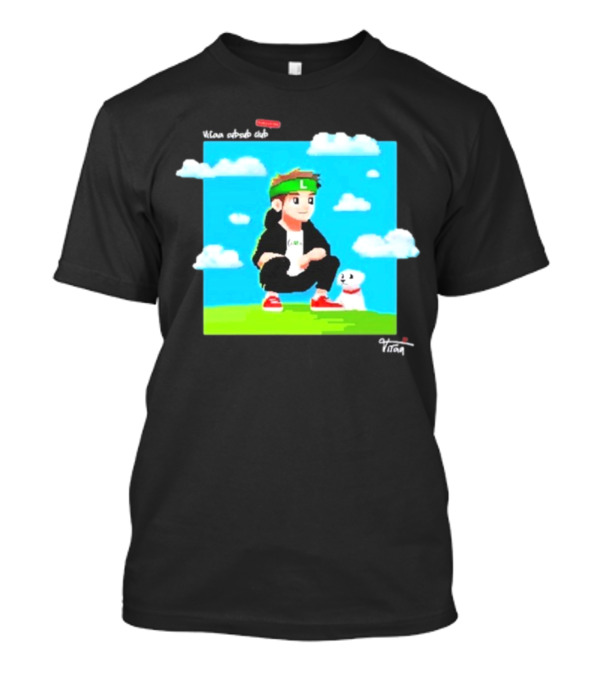 Vitaa Pixel 2024 Green Headband Cartoon Character With Dog T-Shirt