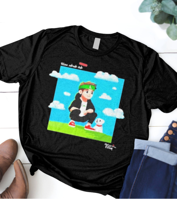 Vitaa Pixel 2024 Green Headband Cartoon Character With Dog T-Shirt