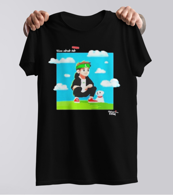 Vitaa Pixel 2024 Green Headband Cartoon Character With Dog T-Shirt