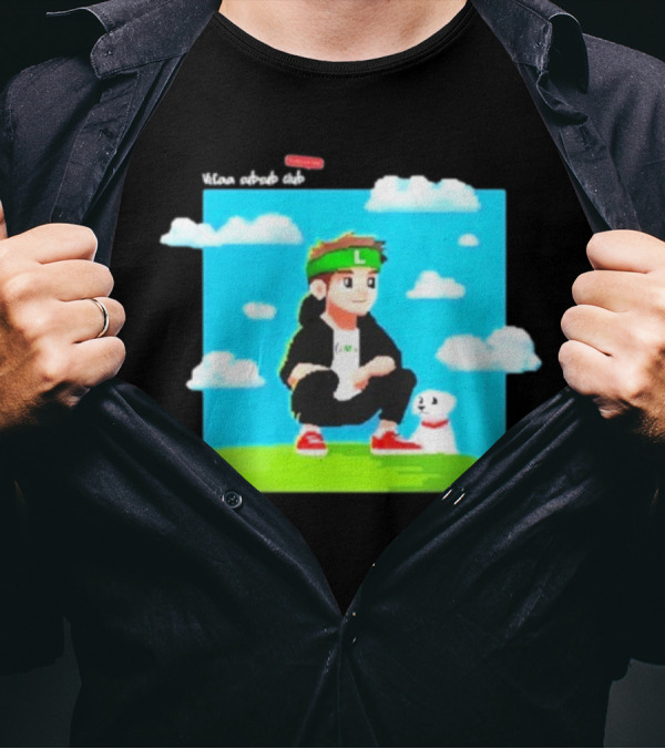 Vitaa Pixel 2024 Green Headband Cartoon Character With Dog T-Shirt
